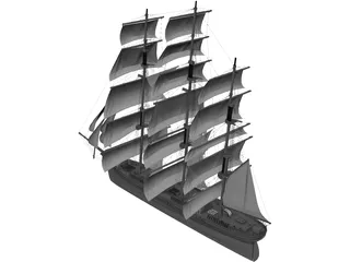 Bulk Carrier Cargo Vessel 3D Model