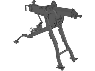 MG08 Machine Gun 3D Model