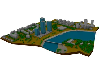 Astana River 3D Model