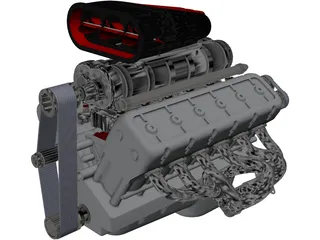 Engine V12 3D Model