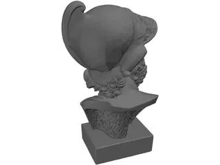 Roman Bust Statue 3D Model