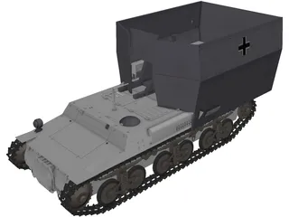 Sdkfz 135/2 105mm leFH 3D Model