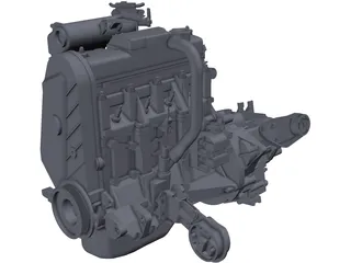 Engine Vaz 21083 3D Model