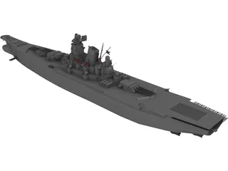 Musashi Battleship 3D Model