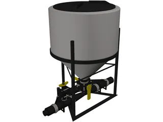 Feeder Tank with Control Valves 3D Model