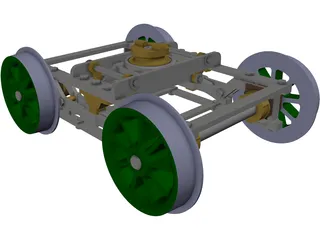 Bogie L&N 10 Wheel 3D Model