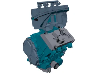 Triumph 675 Engine 3D Model