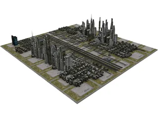 Metro City of the Future 3D Model