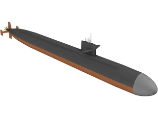 Los Angeles Class Attack Sub 3D Model