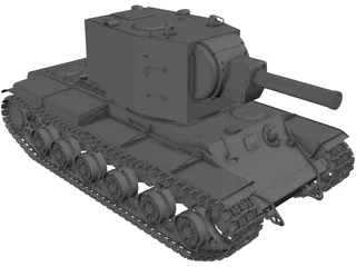 KV-2 Heavy Tank 3D Model