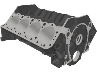 Small Block Chevrolet Engine Block 3D Model