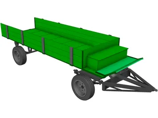 Farm Wagon 3D Model