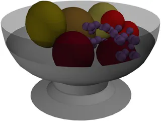 Fruits On Plate 3D Model