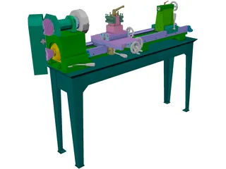 Metal Lathe 3D Model