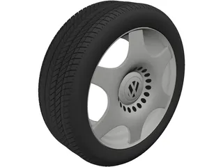 VW Rim and Tyre 3D Model