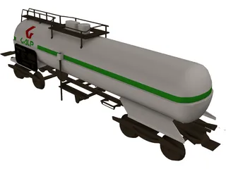 Oil Tank Train Car 3D Model