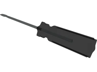 Plastic Flat Head Screwdriver 3D Model