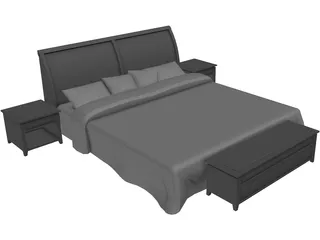 Double Bed 3D Model