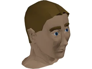 Justins Male Head 3D Model