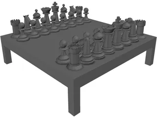 Chess Board 3D Model