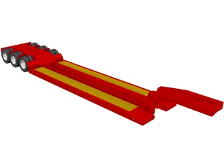 Lowboy Trailer 3D Model