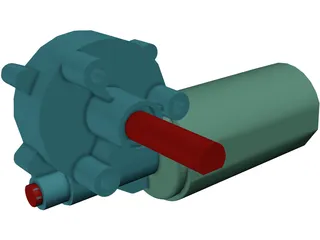 Worm Gear Motor 3D Model