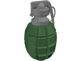 40 Segments Hand Grenade 3D Model