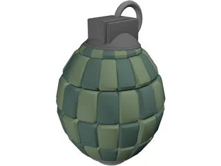 80 Articulated Segments Hand Grenade 3D Model