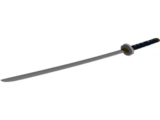 Short Katana Sword 3D Model