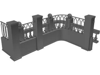 Modular Fence Parts 3D Model