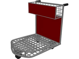 Airport Luggage Cart 3D Model