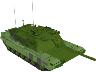 American M1A1 Abrams Main Battle Tank 3D Model