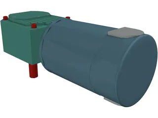 Worm Gear Motor Medium 3D Model