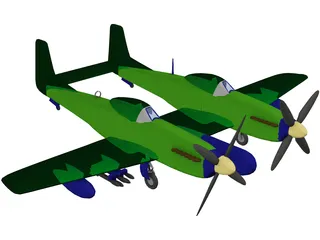 F-82 Twin Mustang 3D Model