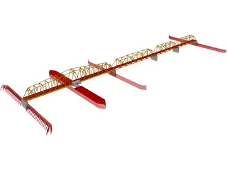 Swing Span Truss Bridge 3D Model