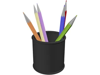 Pencils in the Box 3D Model