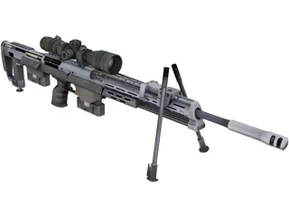 DSR50 Sniper Rifle 3D Model