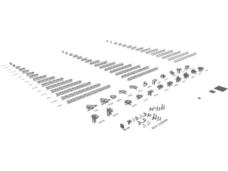 Prolyte H30D Triangulair Aluminium Truss Structure Collection 3D Model