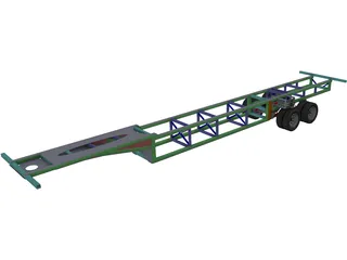 Prototype Trailer Chassis with Suspension 13.6m 3D Model