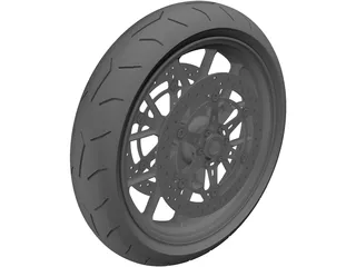 Motorcycle Front Wheel 3D Model