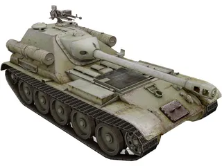 SU-101 UralMash Russian WW2 Tank 3D Model
