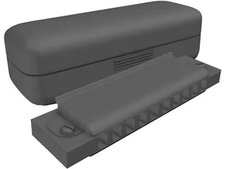 Blues Harmonica 3D Model