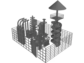 Oil Factory 3D Model