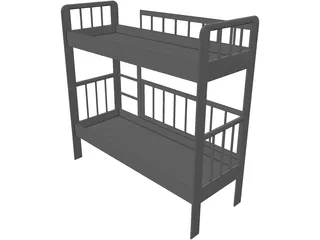 Two-Level Children Bed 3D Model