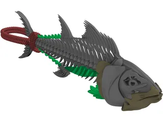 Tuna Fish Skeleton 3D Model