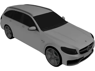 Mercedes-Benz C63 AMG Estate (2014) 3D Model