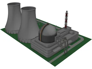 Black Rock River Nuclear Power Plant 3D Model