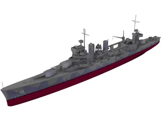 USS Vincennes Military Cruiser 3D Model