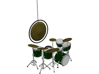 John Bonham Drum Set 3D Model