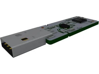 USB Memory Stick Internal Parts 3D Model